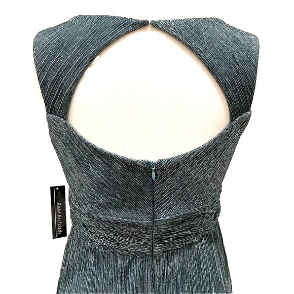 R&M RIchards Formal Dress Empire Waist Halter Gown sz 6 Style 9579 Blue Prom NWT - Picture 9 of 12